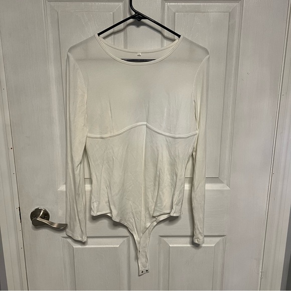 5/$100 White bodysuit - Picture 1 of 4